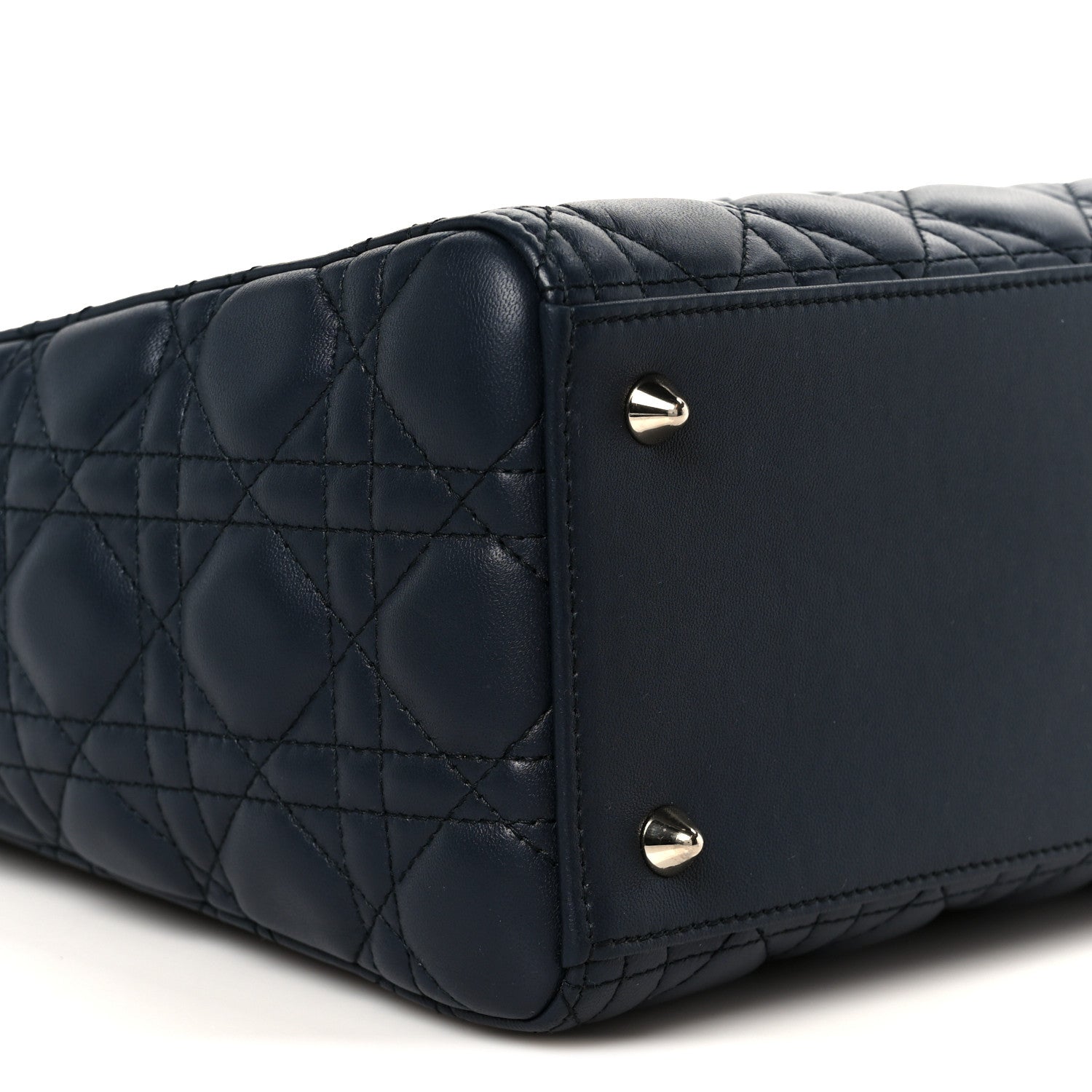 Christian Dior Lambskin Cannage Medium Lady Dior Navy Blue 9 of 10