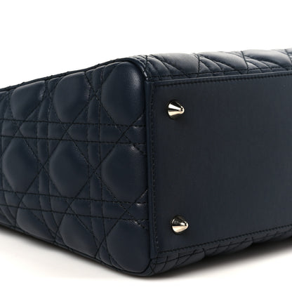 Christian Dior Lambskin Cannage Medium Lady Dior Navy Blue 9 of 10
