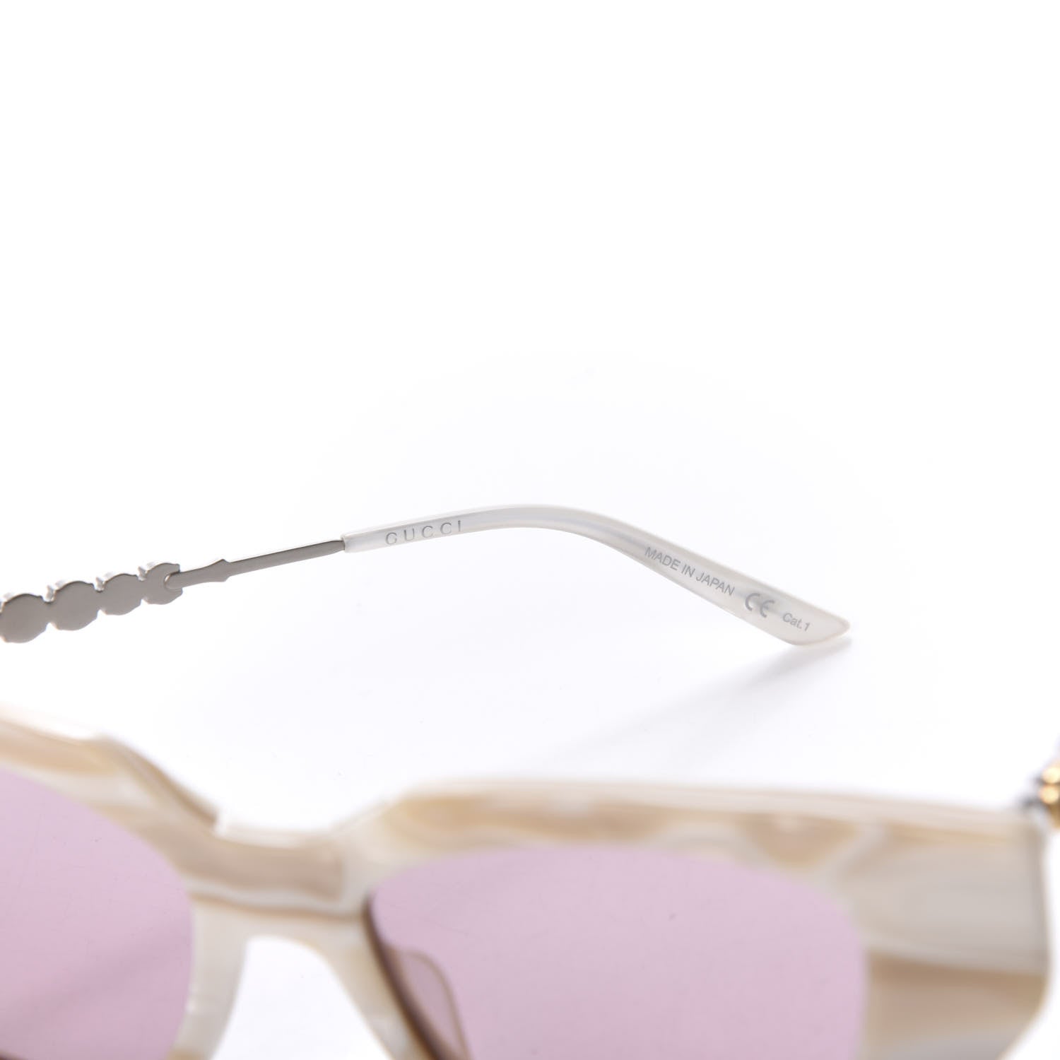 Gucci Crystal Embellished Cat Eye GG0641S Sunglasses White 6 of 7