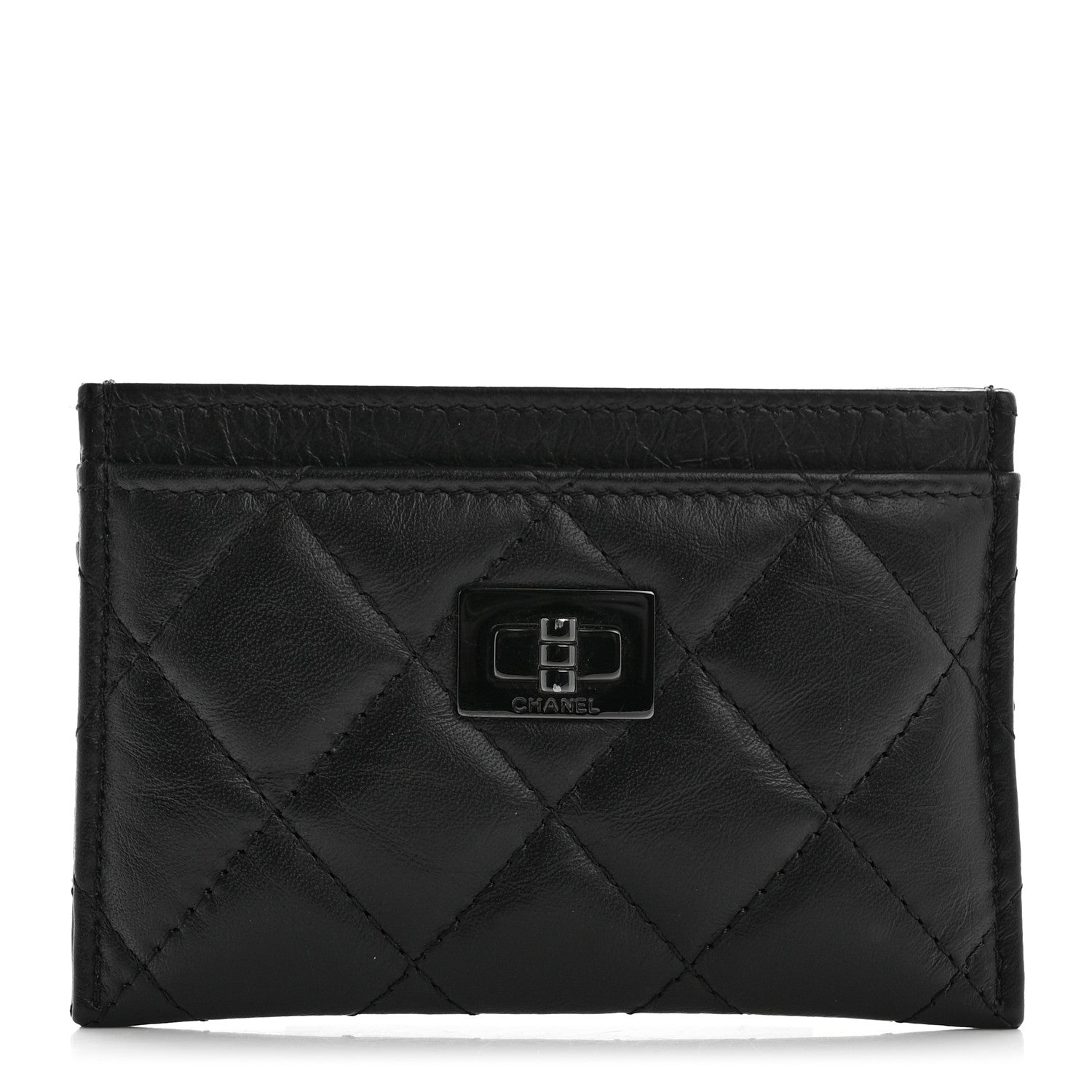 Chanel Aged Calfskin Quilted Reissue Card Holder So Black 1 of 10