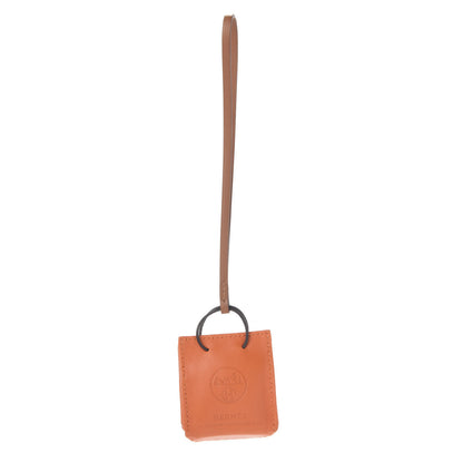 Hermes Milo Lambskin Swift Shopping Bag Charm Feu Gold 1 of 3