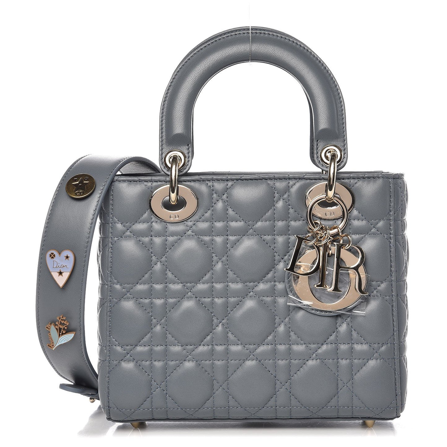 Lambskin Cannage Small My Lady Dior Blue Grey