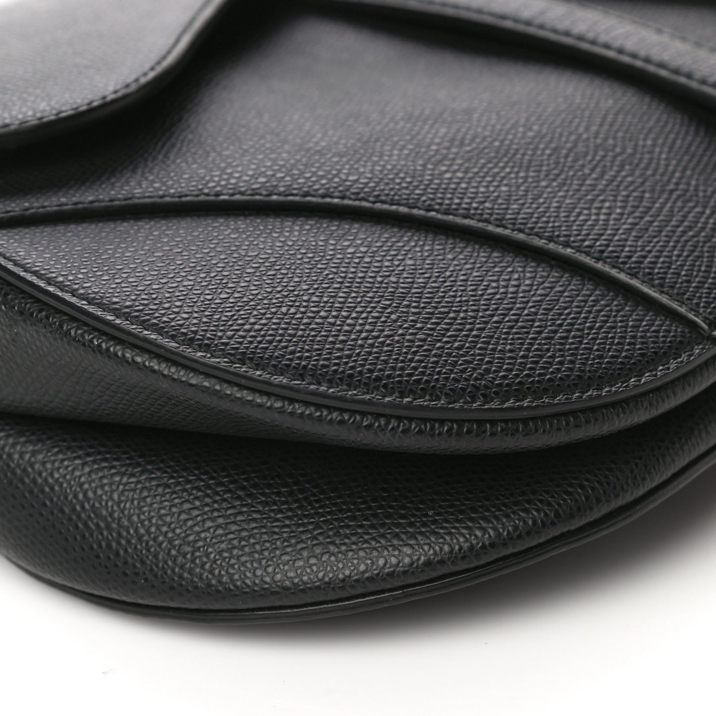 Grained Calfskin Saddle Bag Black
