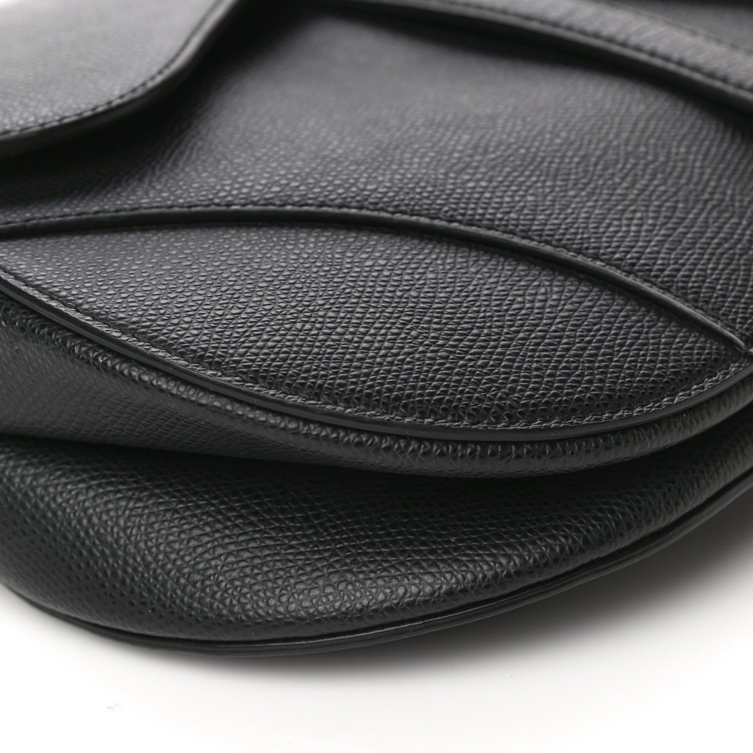 Christian Dior Grained Calfskin Saddle Bag Black 10 of 14