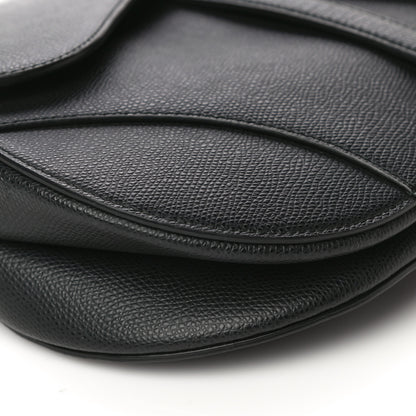 Christian Dior Grained Calfskin Saddle Bag Black 10 of 14