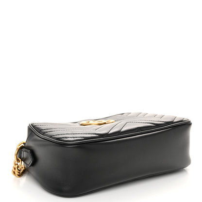 Gucci Calfskin Matelasse Small GG Marmont Chain Shoulder Bag Black 4 of 10