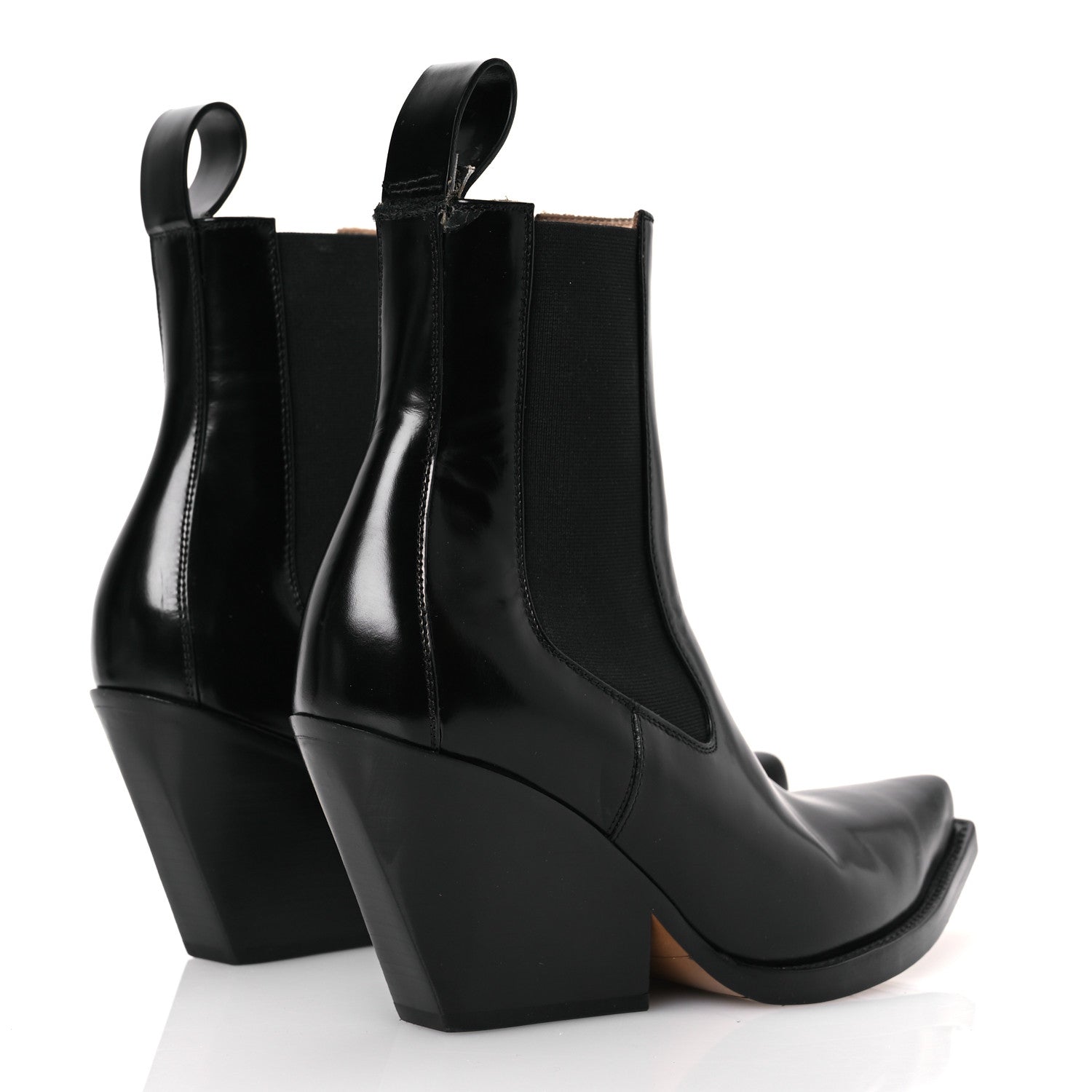 Bottega Veneta Calfskin Lean Boots 37.5 Black 5 of 13