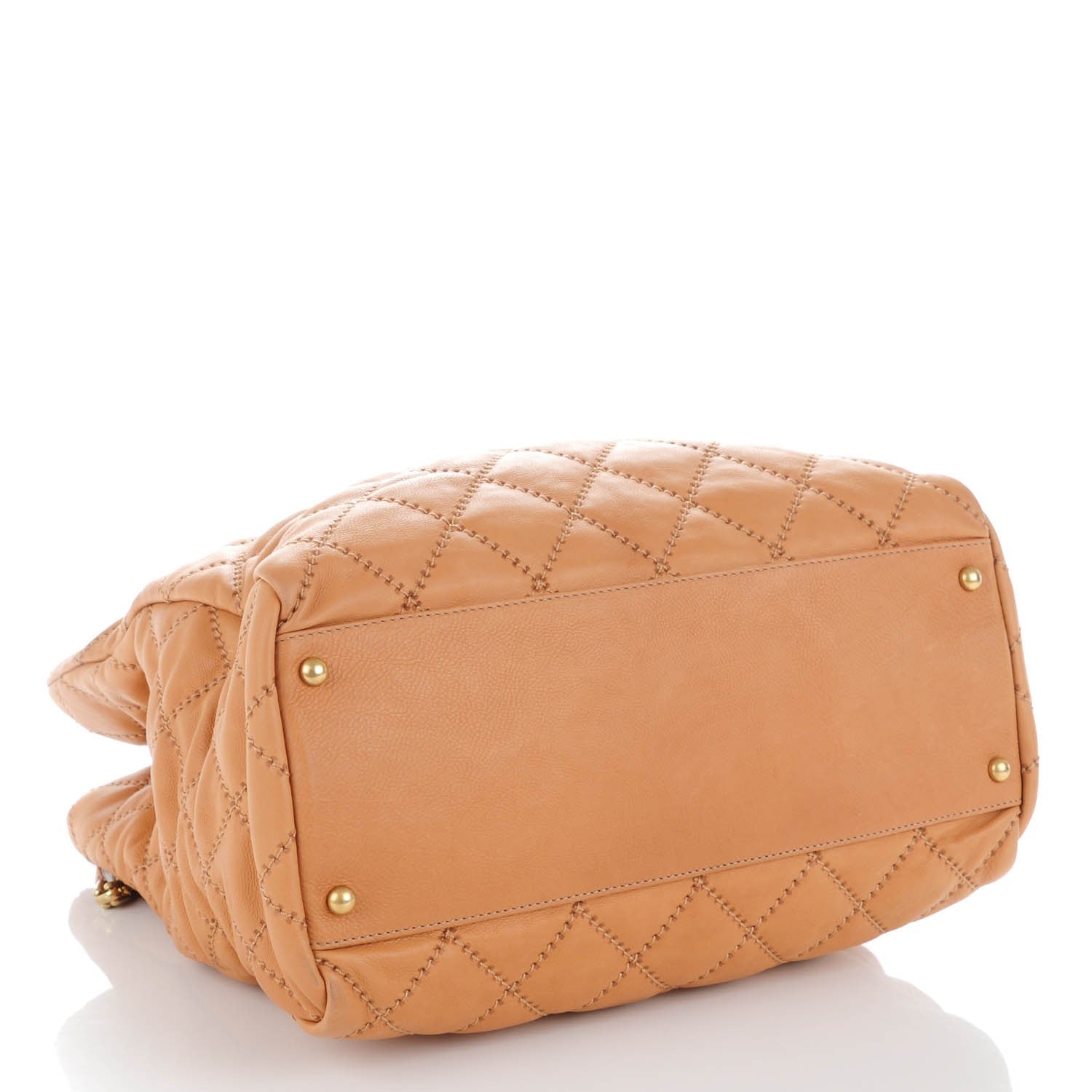 Chanel Calfskin Quilted Large Retro Chain Tote Dark Beige 4 of 7