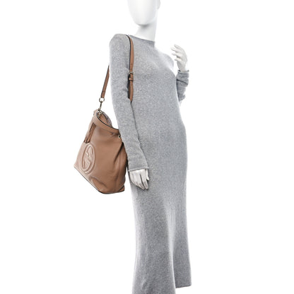 Gucci Pebbled Calfskin Large Soho Hobo Camelia 2 of 12
