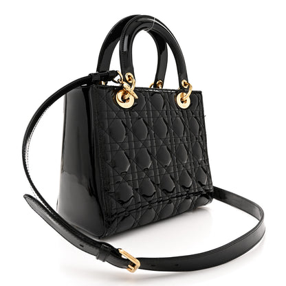 Christian Dior Patent Cannage Medium Lady Dior Black 3 of 16