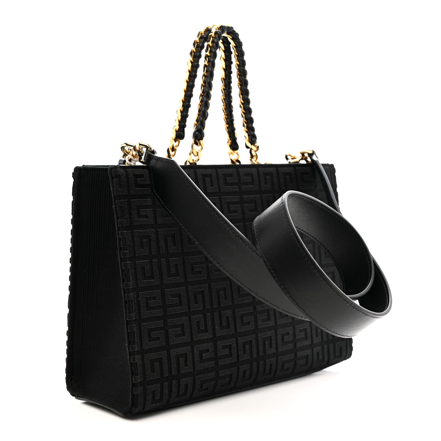 Givenchy Canvas Jacquard 4G Small Chain Tote Black 1806694