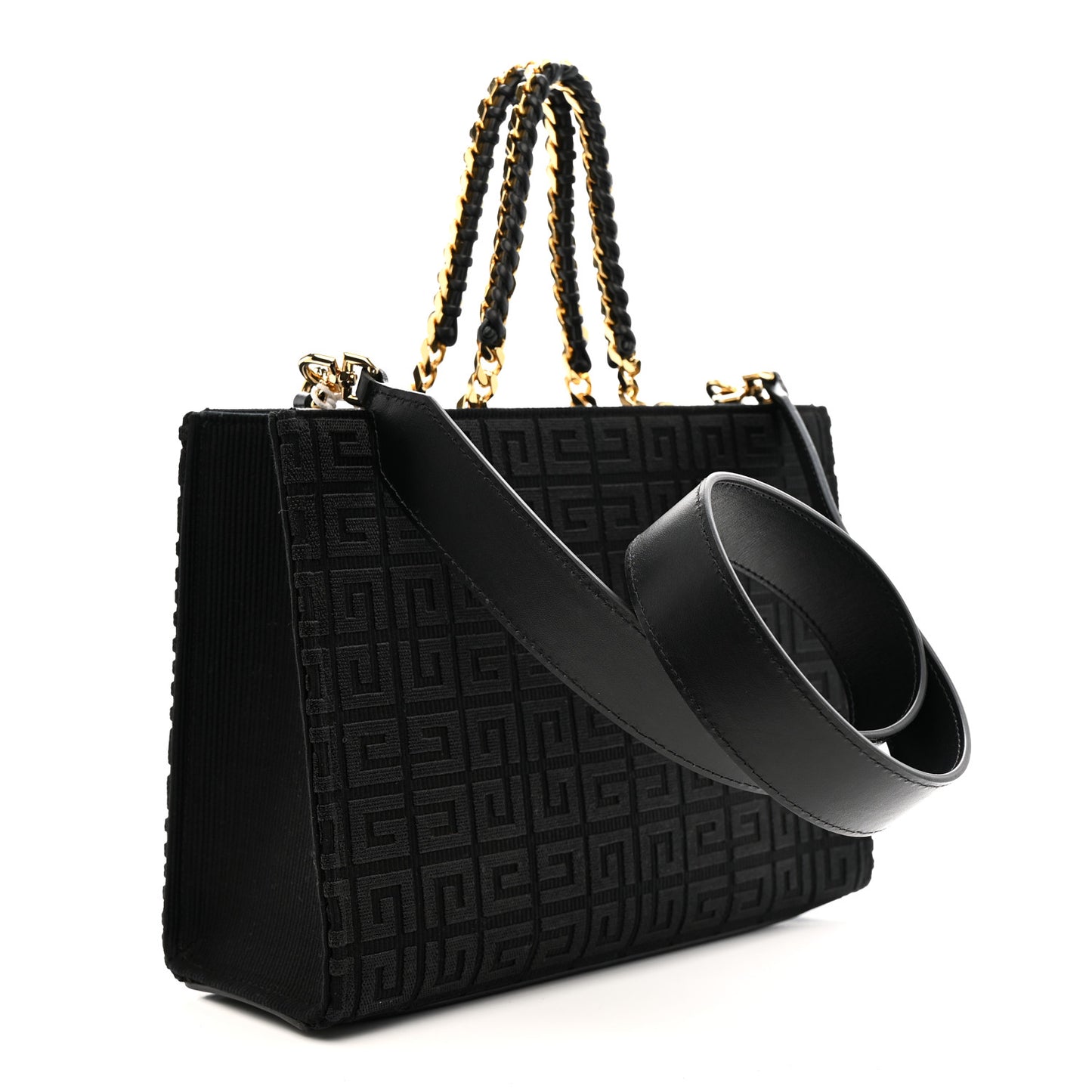 Canvas Jacquard 4G Small Chain Tote Black