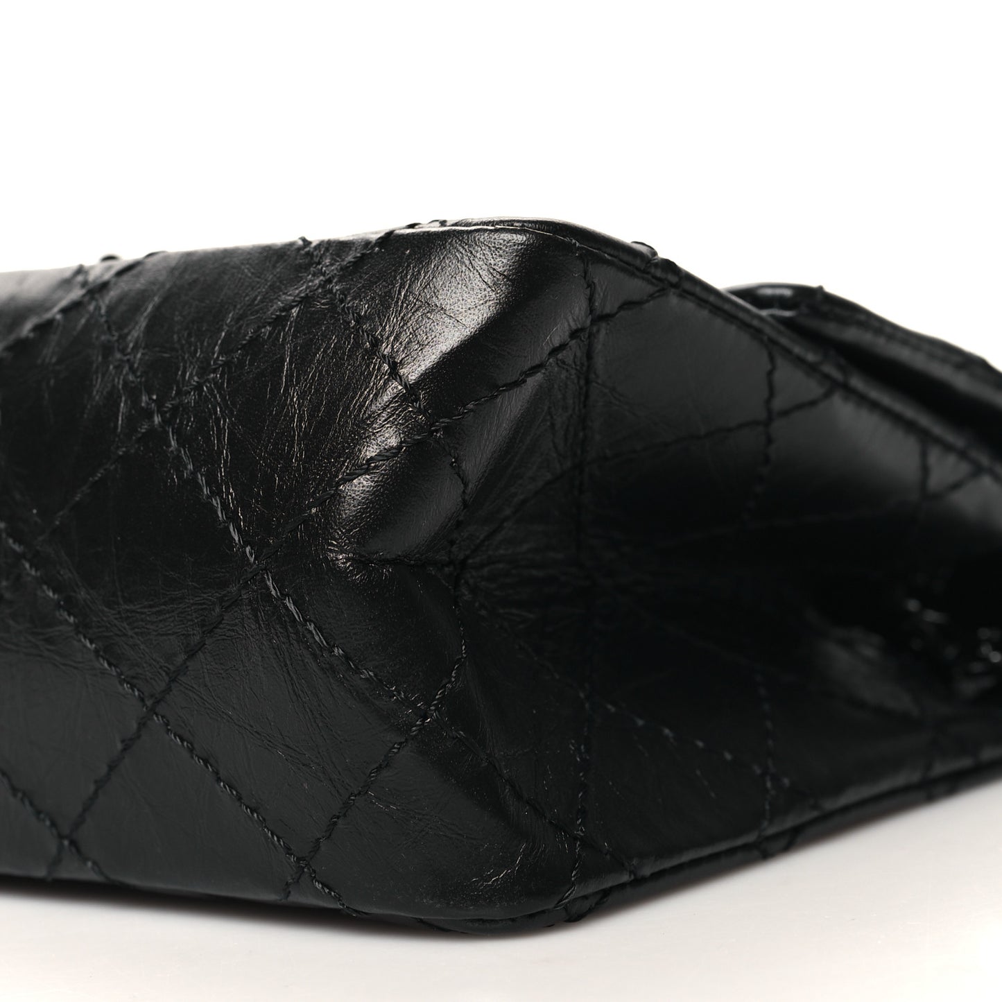 Aged Calfskin Quilted 2.55 Reissue Mini Flap So Black