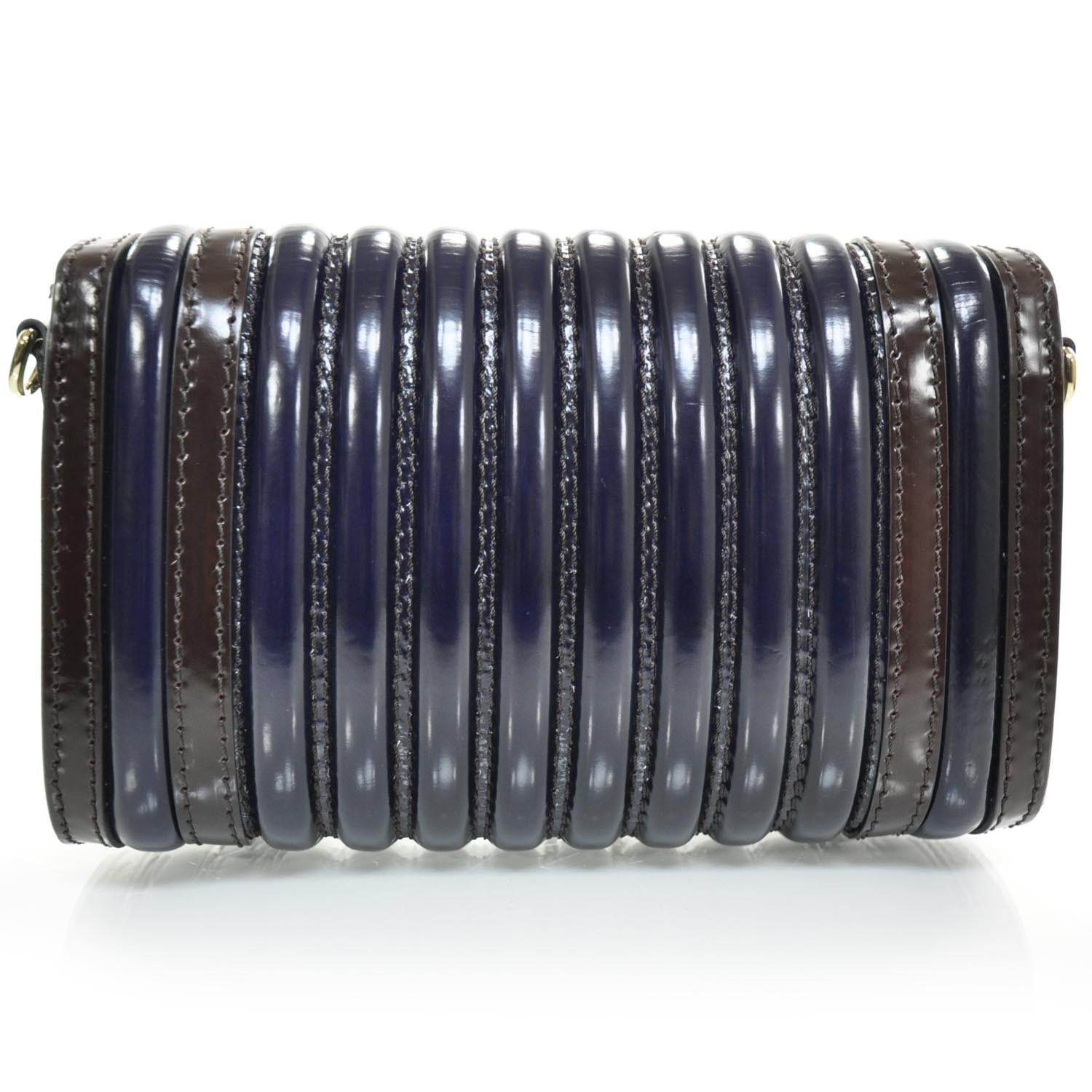 Burberry Glossed Leather Doyle Shoulder Bag Ink and Plum 4 of 8