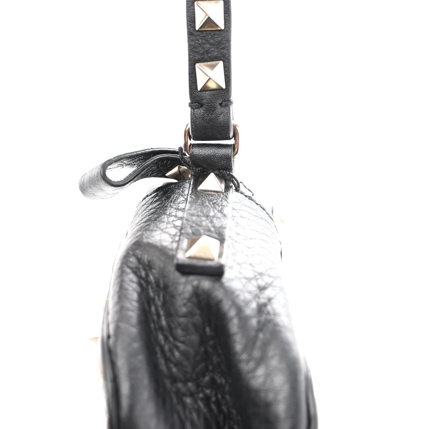 Valentino Garavani Pebbled Calfskin Rockstud Camera Crossbody Bag Black 10 of 11