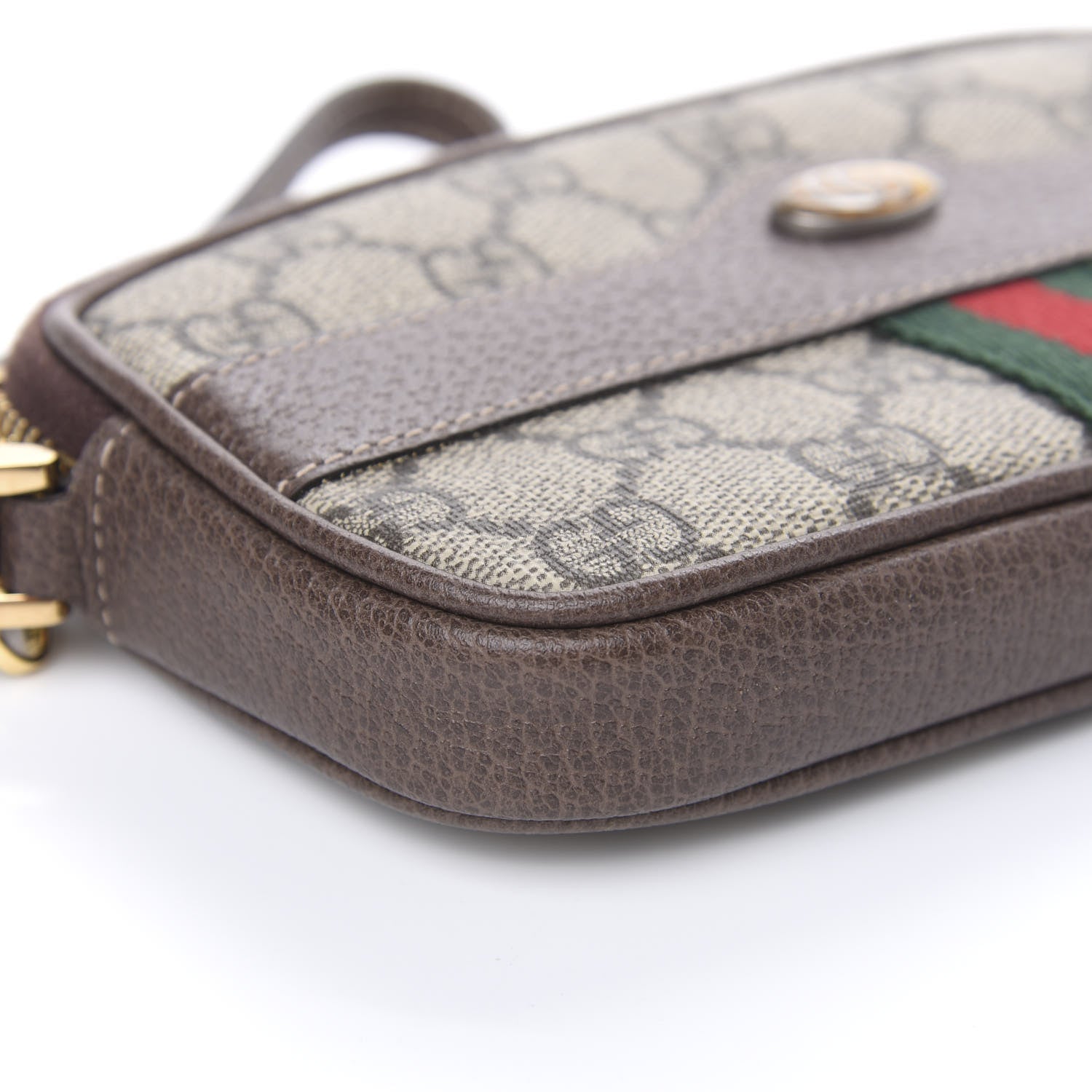 Gucci GG Supreme Monogram Ophidia Phone Case Wristlet Brown 6 of 8