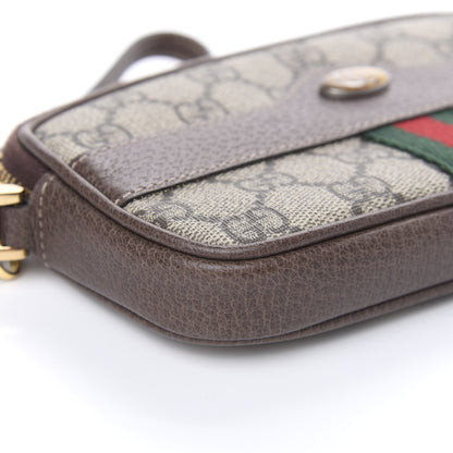 Gucci GG Supreme Monogram Ophidia Phone Case Wristlet Brown 6 of 8