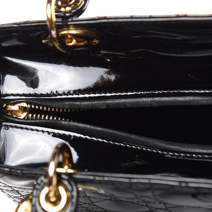 Christian Dior Patent Cannage Medium Lady Dior Black 15 of 16