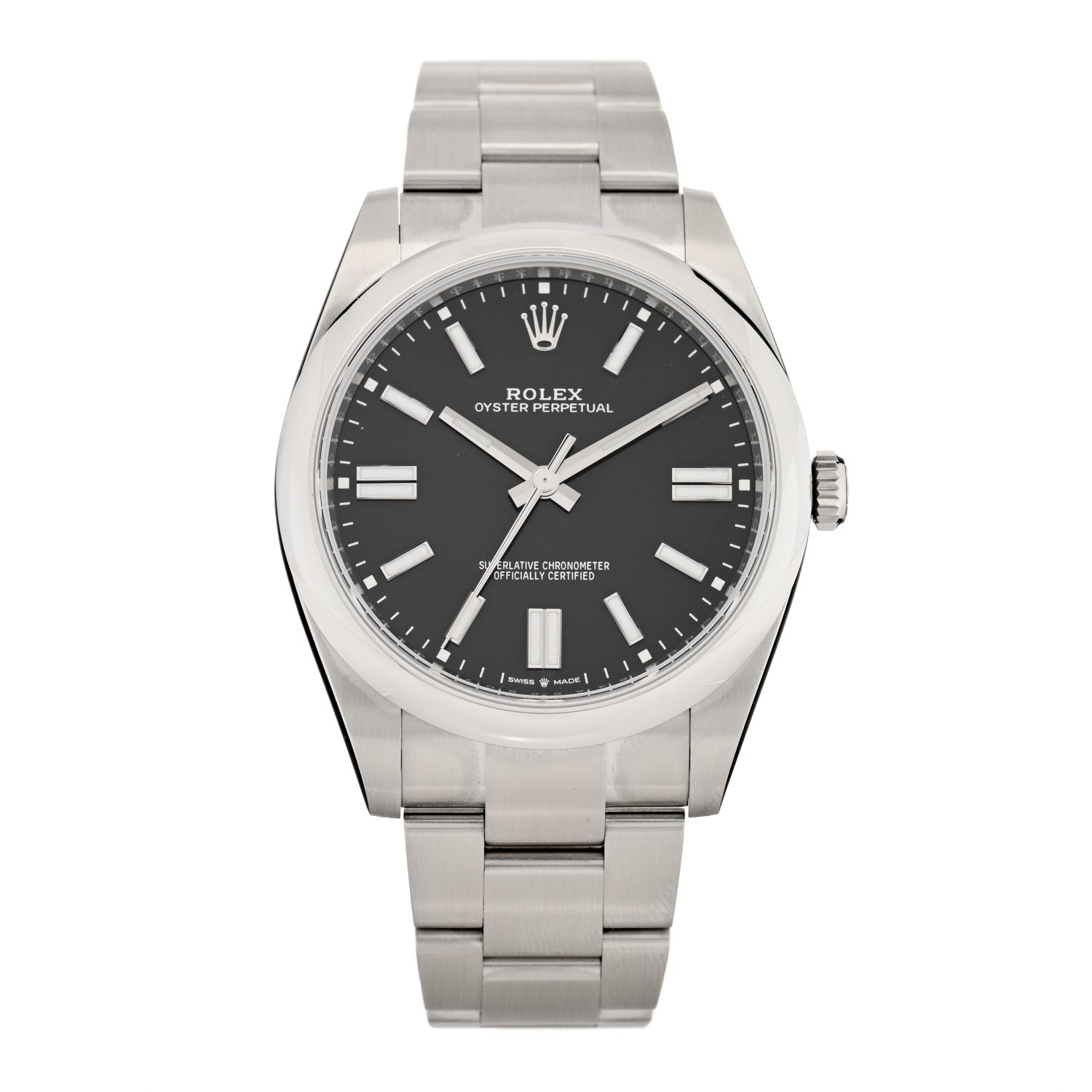 Rolex Stainless Steel 41mm Oyster Perpetual Watch Bright Black 124300 1 of 5