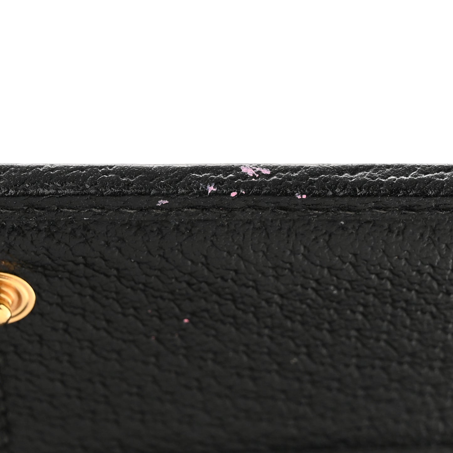 X ADIDAS Textured Dollar Calfskin Trefoil Embossed Wallet On Chain Off White Black