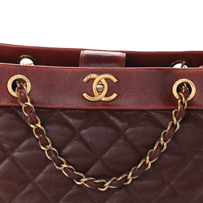 Chanel Calfskin Quilted Medium Soft Elegance Tote Burgundy 15 of 19