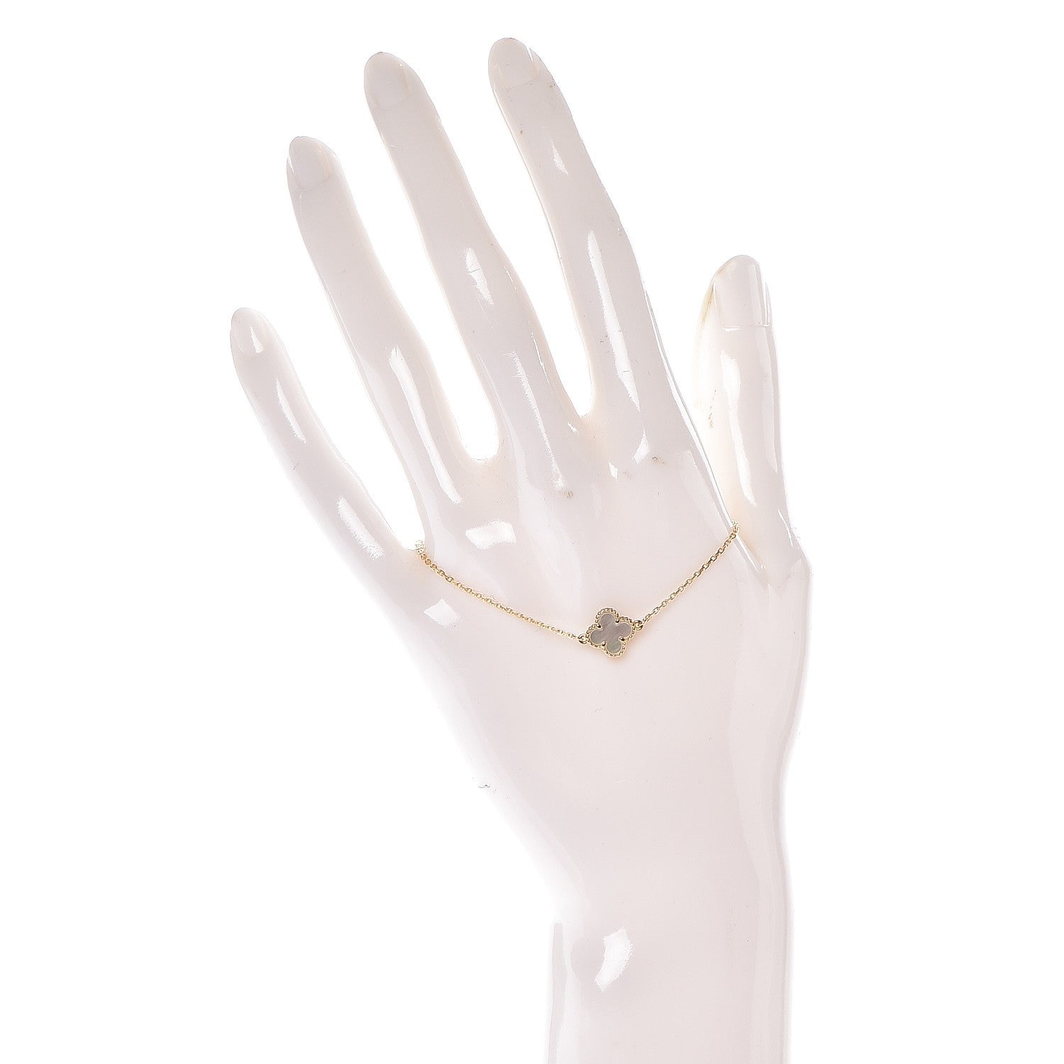 Van Cleef & Arpels 18K Yellow Gold Mother of Pearl Sweet Alhambra Bracelet 2 of 6