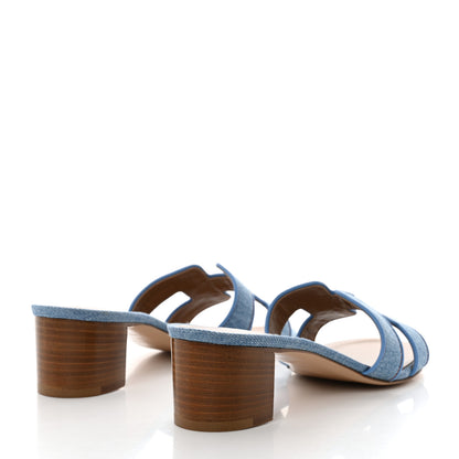 Hermes Denim Oasis Sandals 39.5 Bleu Clair 4 of 8