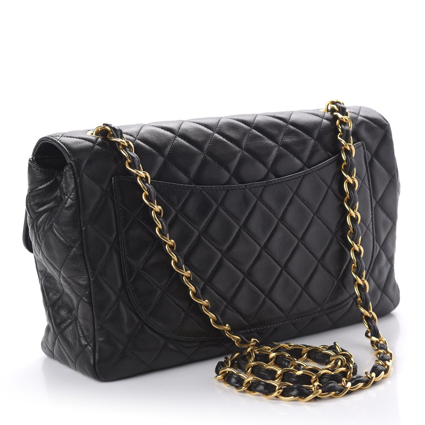Lambskin Quilted Medium Single Flap Black