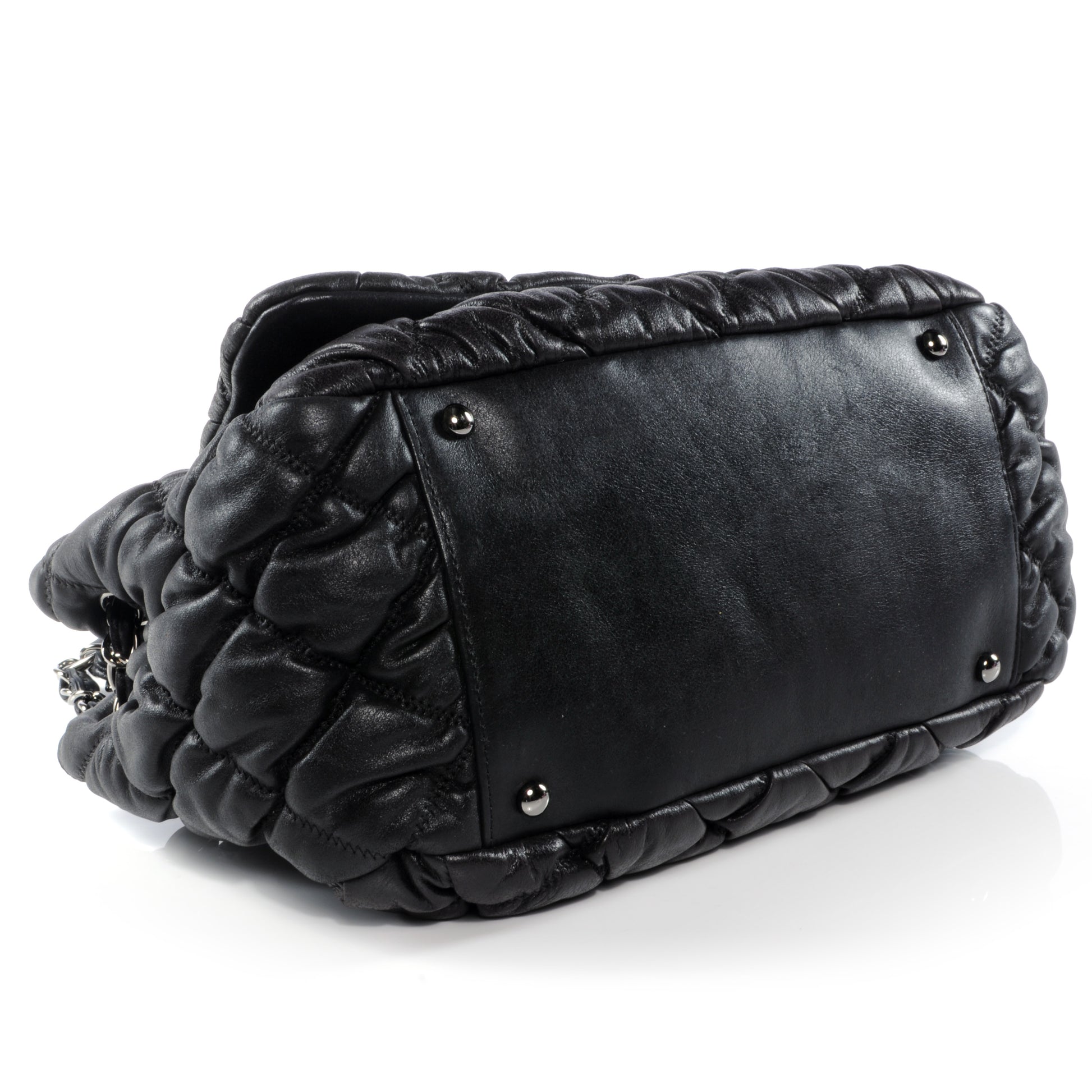 Chanel Leather Bubble Quilt Flap Bag Black 5 of 10