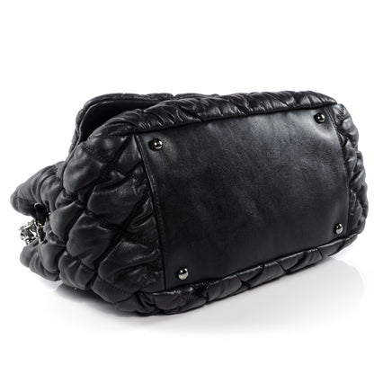 Chanel Leather Bubble Quilt Flap Bag Black 5 of 10