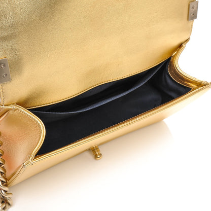 Chanel Metallic Lambskin Embossed Medium Cube Boy Flap Gold 5 of 10