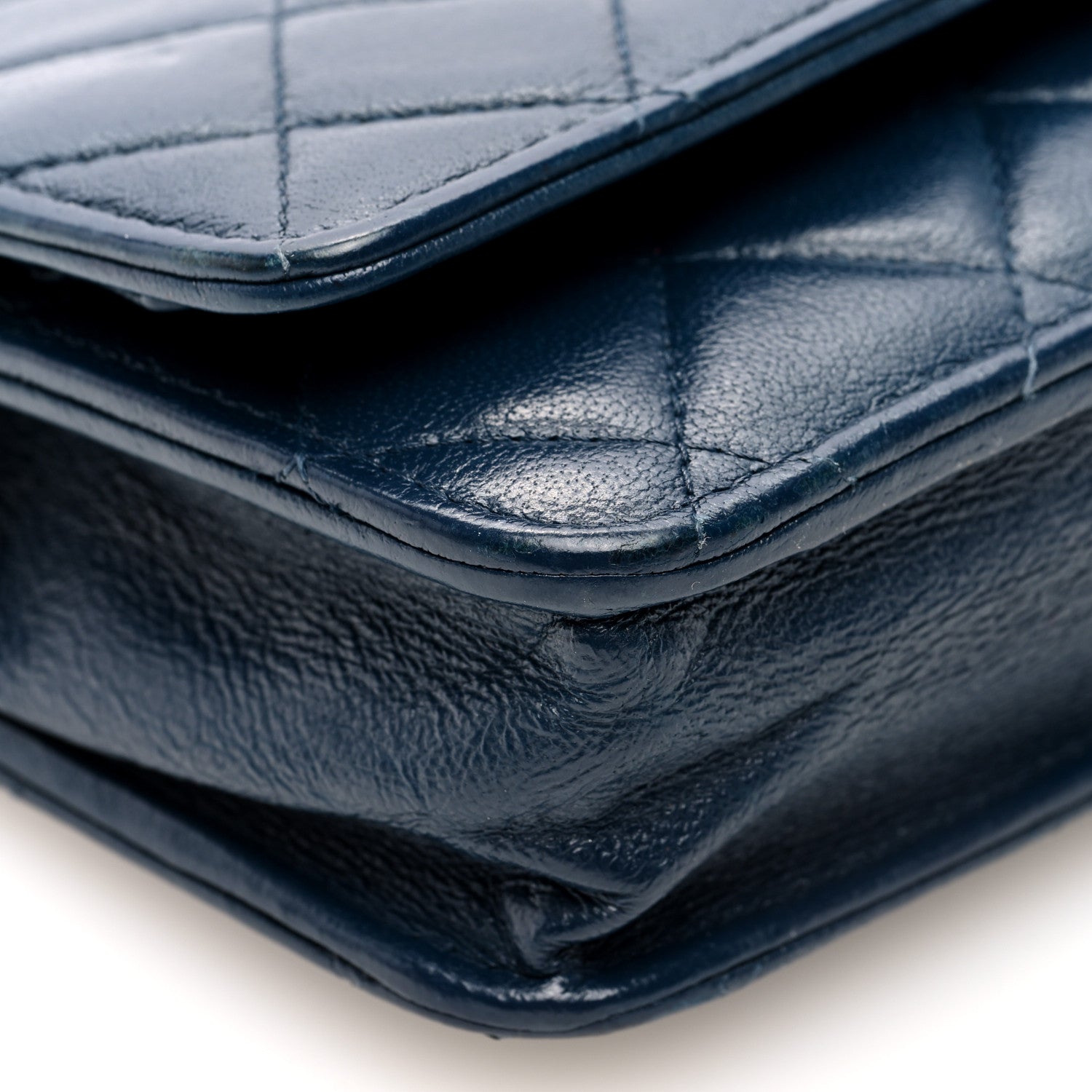 Chanel Goatskin Quilted Chanel 19 Wallet On Chain WOC Blue 9 of 10