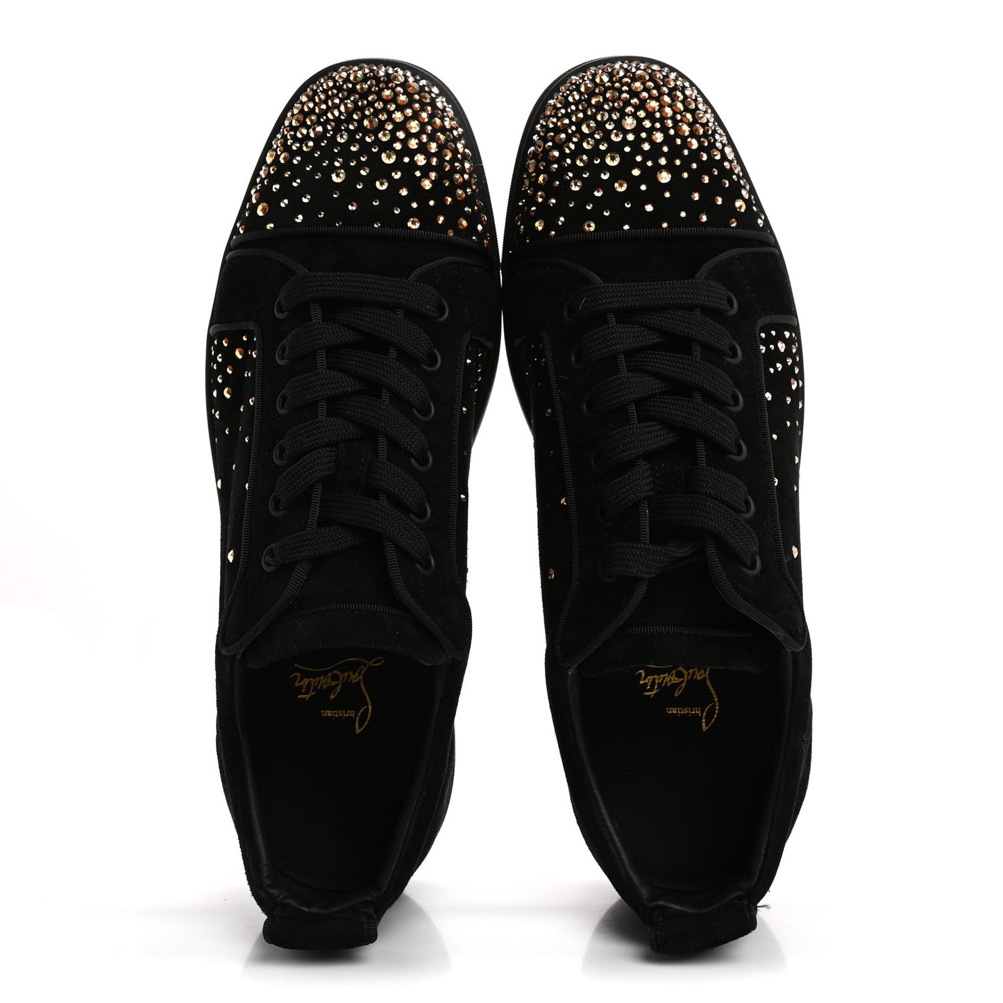 Veau Velours Crystal Mens Degralouis Low Top Sneaker 43 Black