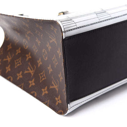 Louis Vuitton X FORNASETTI Calfskin Architettura Onthego MM Black White 8 of 10