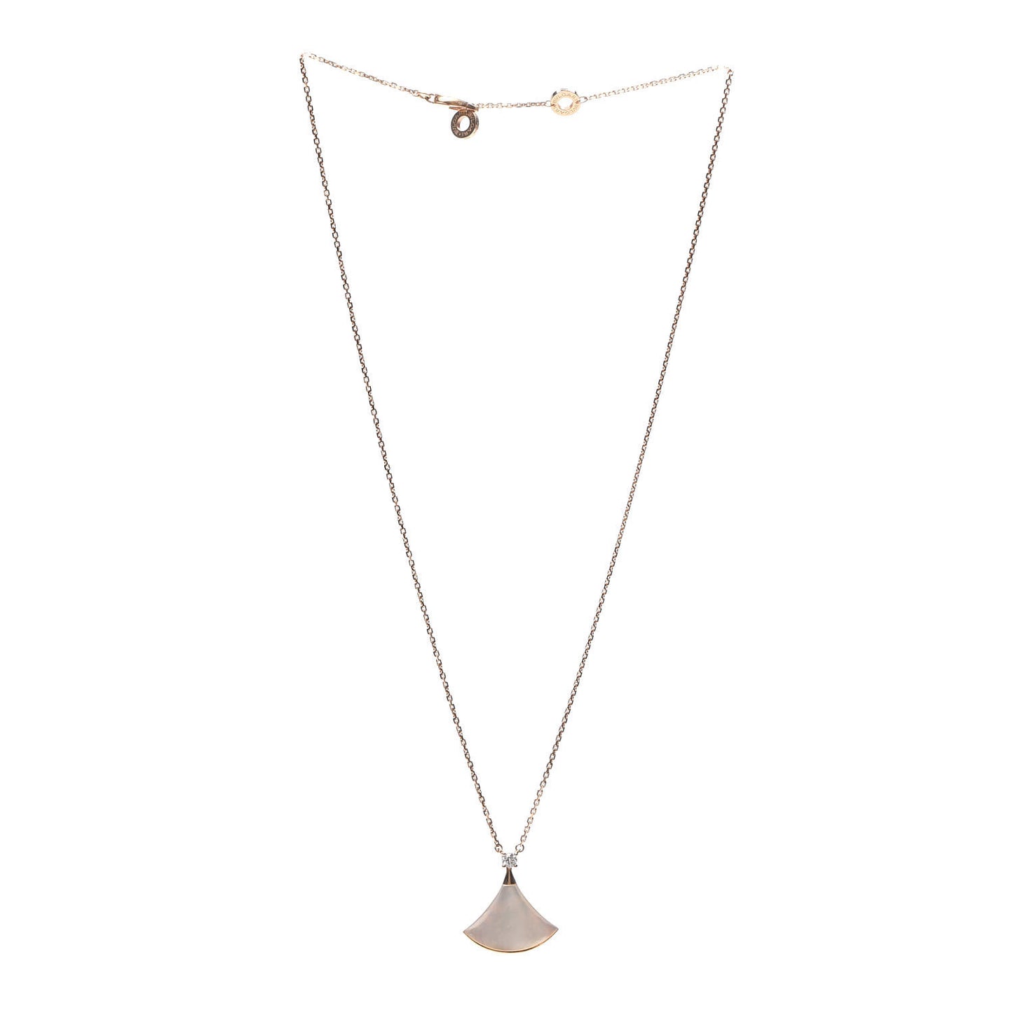 18K Rose Gold Diamond Mother of Pearl Divas' Dream Pendant Necklace