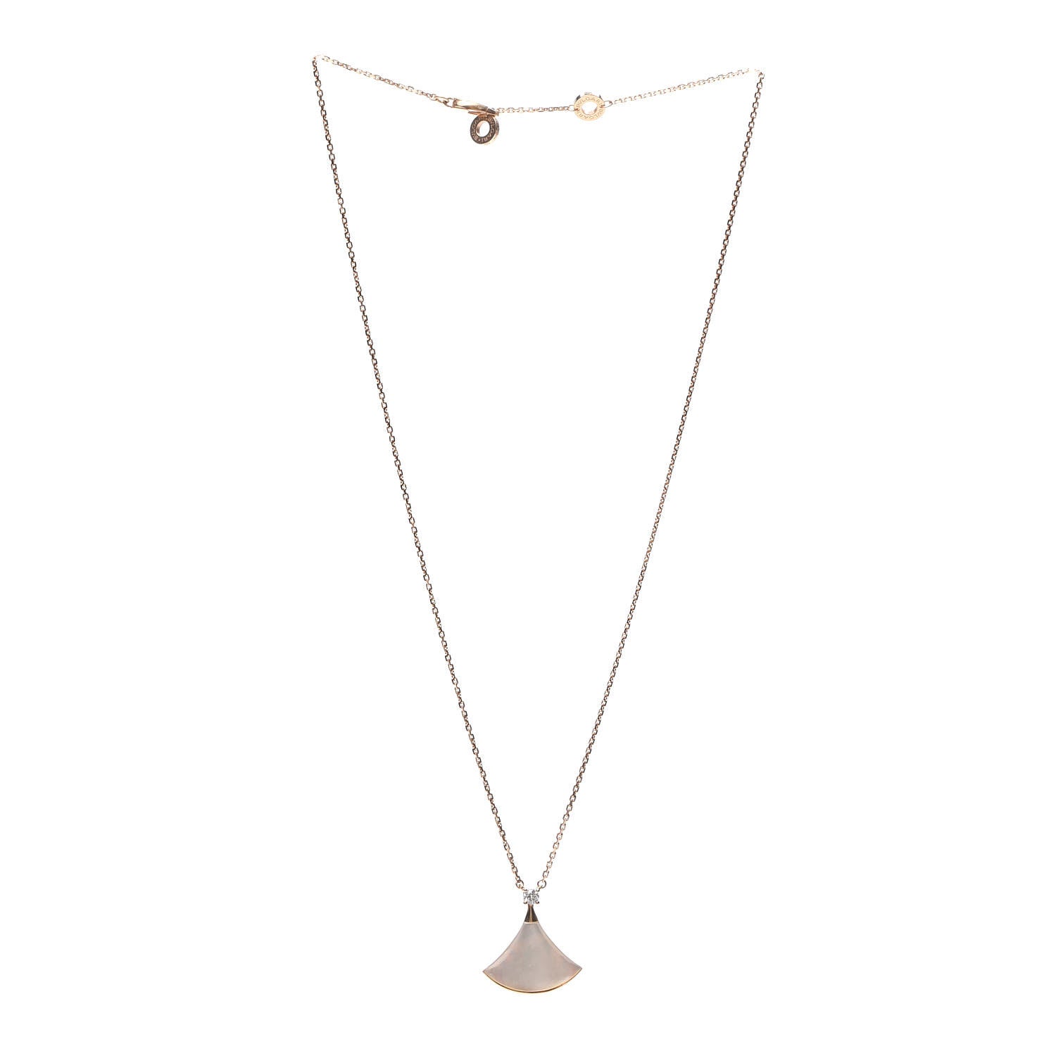 Bulgari 18K Rose Gold Diamond Mother of Pearl Divas' Dream Pendant Necklace 3 of 5