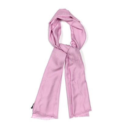 Gucci Wool Silk GG Monogram GGNat Scarf Rose 1 of 4