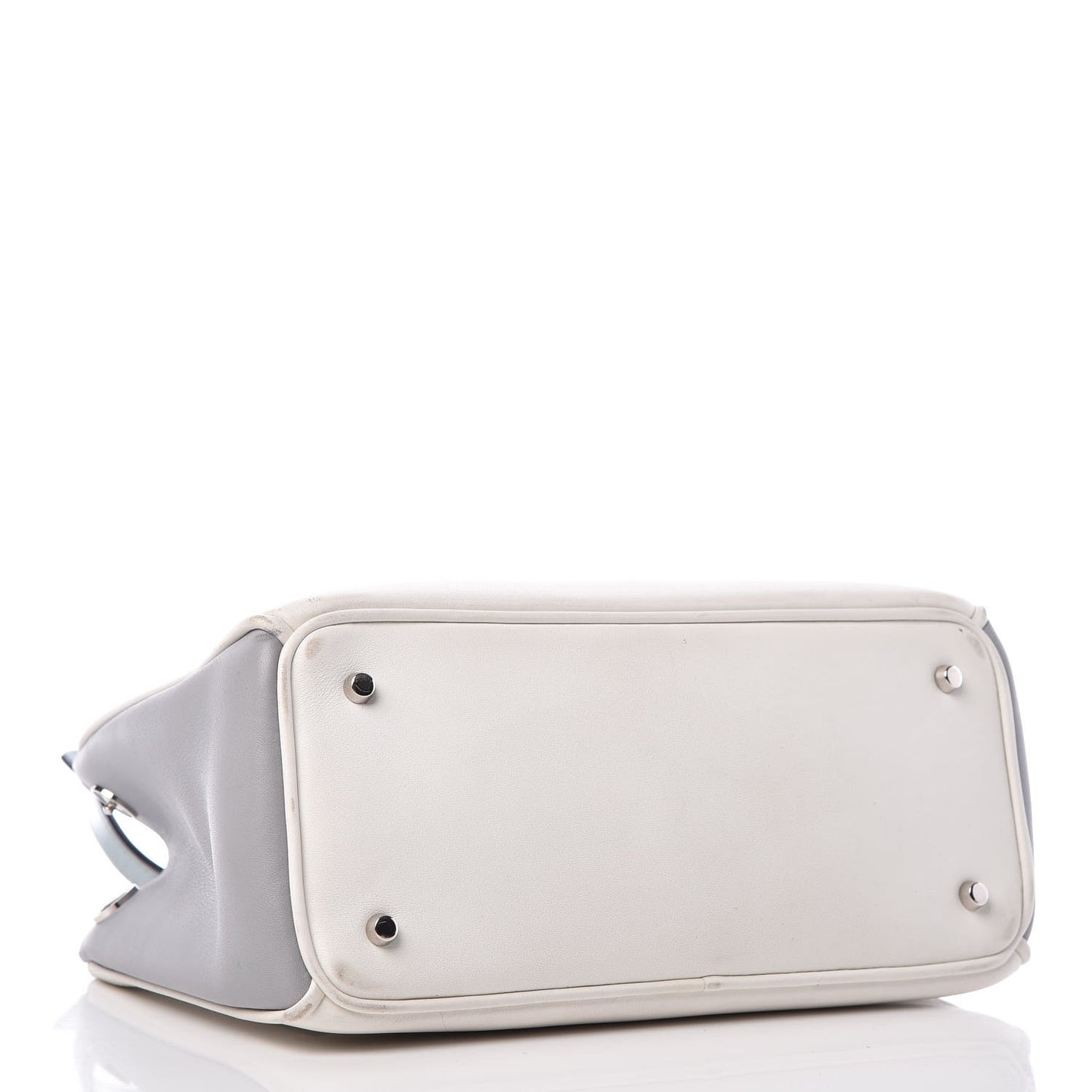 Calfskin Small Diorissimo White Grey