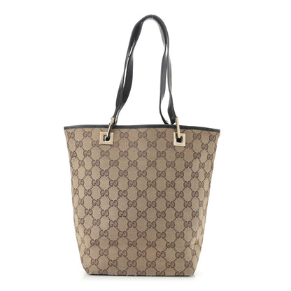 Gucci Monogram Small Bucket Tote Beige Dark Brown 1 of 12