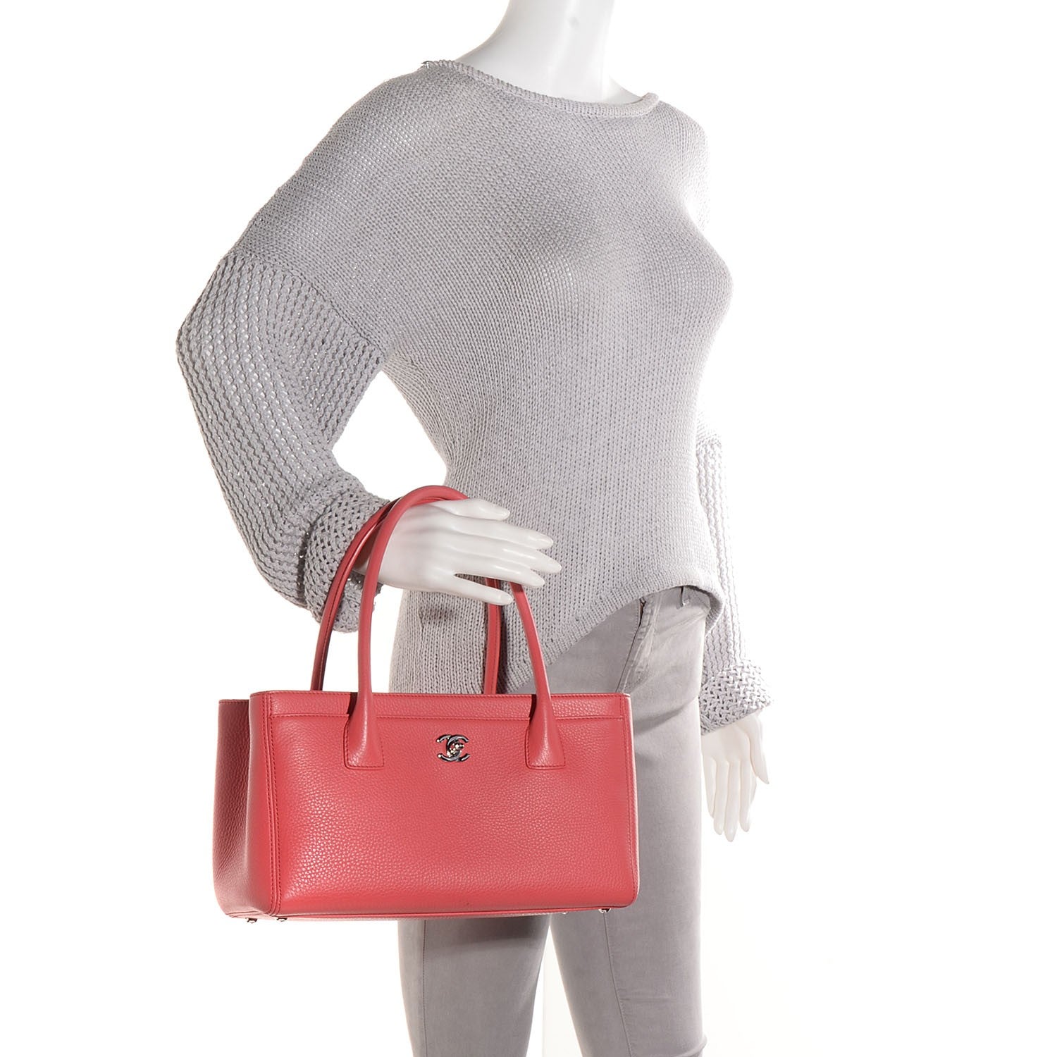 Chanel Calfskin Small Cerf Shopper Tote Coral 2 of 8