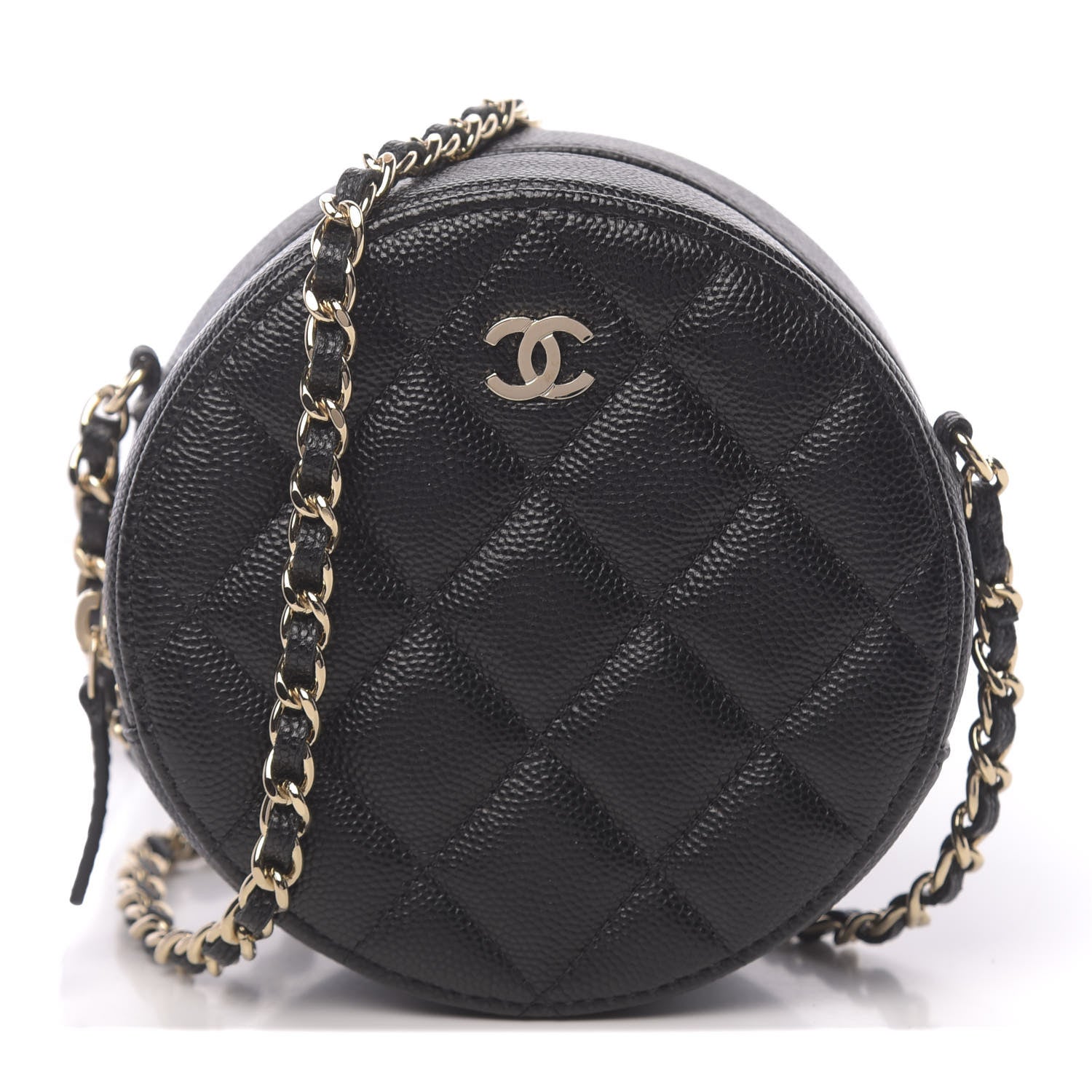 Chanel Caviar Quilted Round Clutch With Chain Black 1 of 10