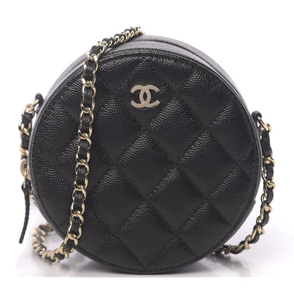 Chanel Caviar Quilted Round Clutch With Chain Black 1 of 10