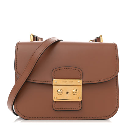 Miu Miu City Calf Lock Shoulder Bag Cognac 1 of 10