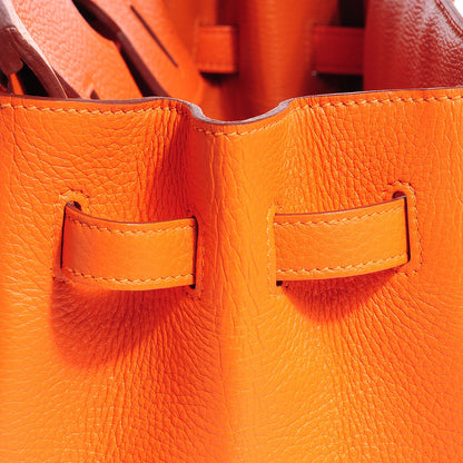 Hermes Taurillon Clemence Birkin 35 Feu Orange 18 of 29