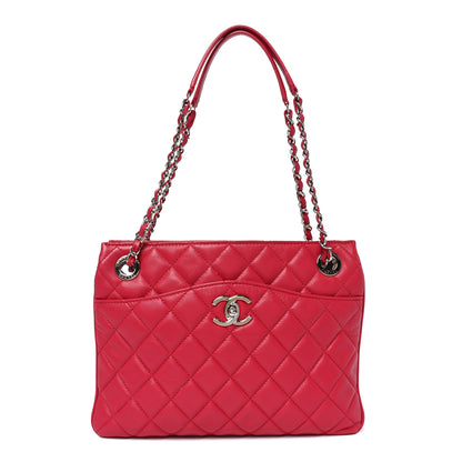Chanel Lambskin Quilted Accordion Shopping Tote Dark Pink 1 of 11