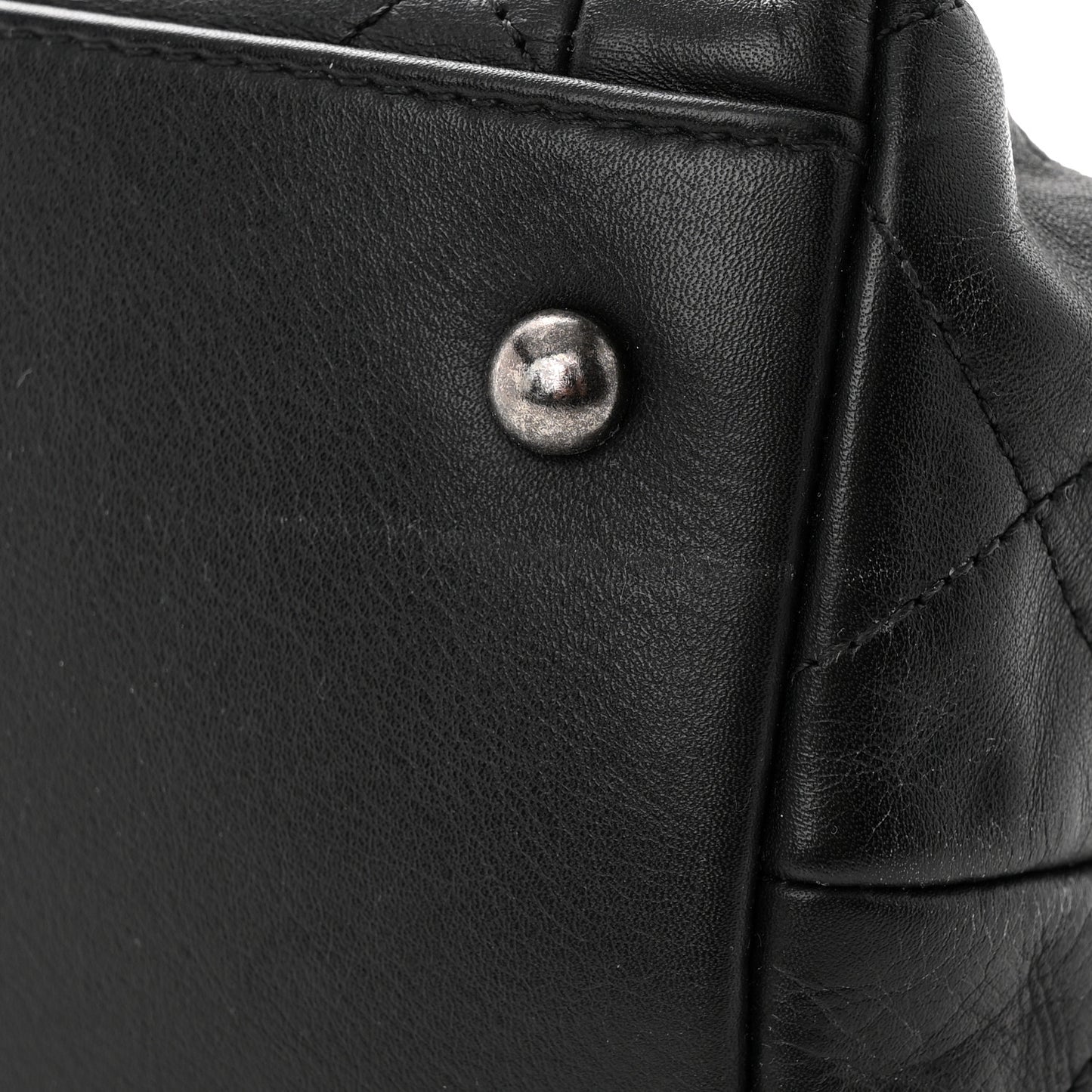 Calfskin Quilted Large Coco Pleats Tote Black