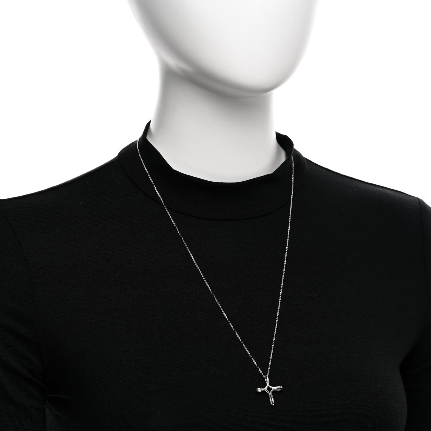 Sterling Silver Elsa Peretti Infinity Cross Pendant Necklace