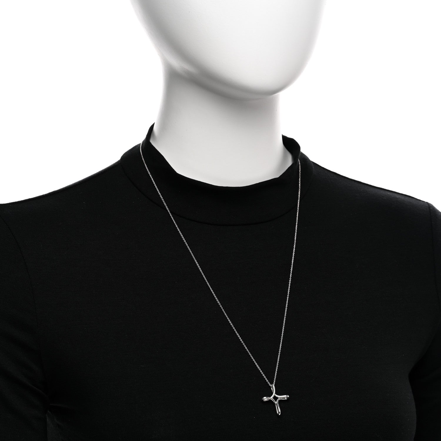 Tiffany Sterling Silver Elsa Peretti Infinity Cross Pendant Necklace 2 of 4