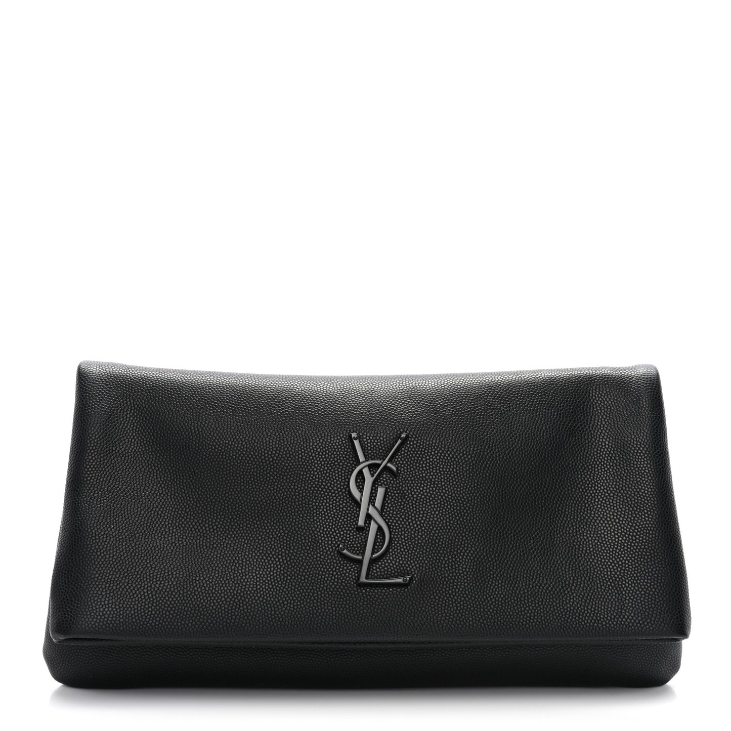 Grain De Poudre West Hollywood Monogram Fold Over Clutch Black