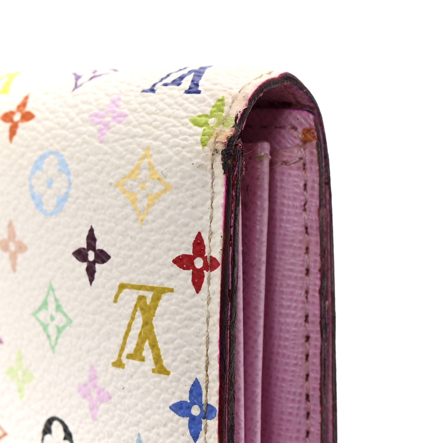 Louis Vuitton Monogram Multicolor Sarah Wallet White Litchi 10 of 14